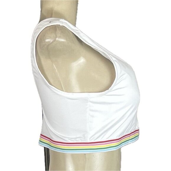 Lucky Brand +1X Tie-Dye-White Removable Pads Rainbow Striped Comfort Bras-2-Pk - Picture 4 of 10